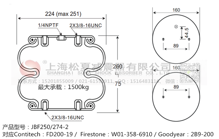 JBF250/274-2橡膠<a href='http://www.diioptq.cn/' target='_blank'><u>空氣彈簧</u></a>